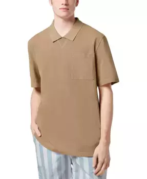 Мужская свободная поло с коротким рукавом, окрашенная в готовом виде SCOTCH & SODA, коричневый/бежевый