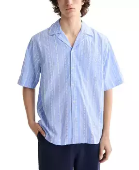 Мужская свободная полосатая рубашка с коротким рукавом SCOTCH & SODA, синий