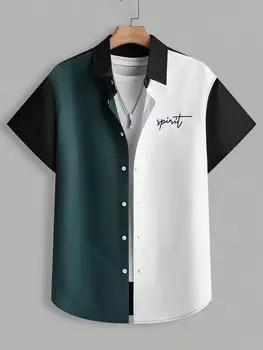 Мужская свободная рубашка Hypemode с цветными блоками и буквами без футболки Manfinity, мультиколор