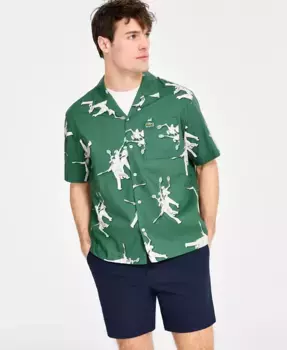 Мужская свободная рубашка Ren с коротким рукавом Lacoste, зеленый