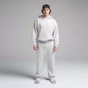 Мужская свободная толстовка с капюшоном SKIMS, цвет light heather grey
