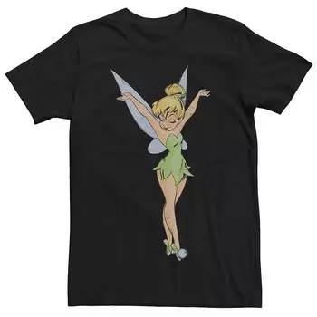 Мужская танцевальная футболка Disney's Peter Pan Tinker Bell Arms Up Profile Licensed Character, черный