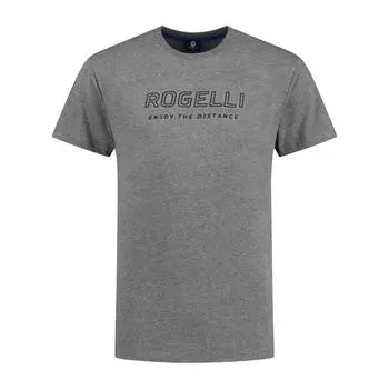Мужская техническая спортивная футболка с короткими рукавами и логотипом ROGELLI, цвет grau
