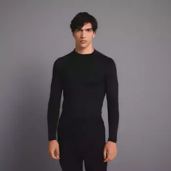 Мужская техническая тренировочная майка Boomerang с длинными рукавами, черный