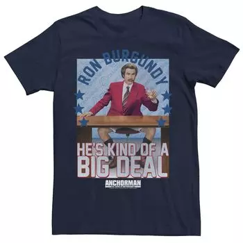 Мужская телеведущая Рон Бургундия Футболка «He's Kind Of A Big Deal» Licensed Character