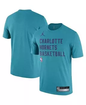 Мужская темно-бирюзовая футболка Charlotte Hornets 2023/24 Sideline Legend Performance Practice Practice Jordan, синий