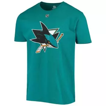Мужская темно-бирюзовая футболка Fanatics Logan Couture San Jose Sharks с именем и номером игрока