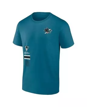 Мужская темно-бирюзовая футболка San Jose Sharks Represent Fanatics, синий