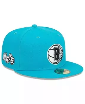Мужская темно-бирюзовая шляпа Brooklyn Nets 2023/24 City Edition Alternate 59FIFTY New Era, синий