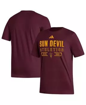 Мужская темно-бордовая футболка Arizona State Sun Devils Head of Class Fresh adidas, красный