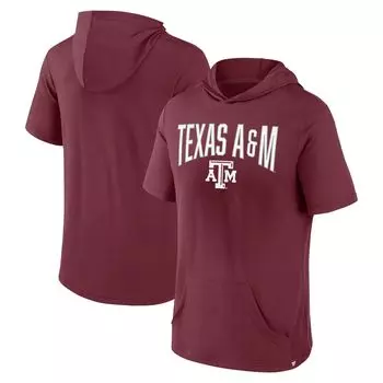 Мужская темно-бордовая футболка с капюшоном Texas A&M Aggies с контуром нижней арки и логотипом Fanatics