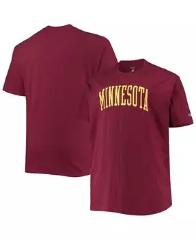 Мужская темно-бордовая футболка с логотипом команды Minnesota Golden Gophers Big and Tall Arch Team Champion, красный