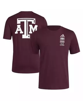 Мужская темно-бордовая футболка Texas A&M Aggies Reverse Retro Baseball 2 Hit Adidas, красный