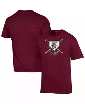 Мужская темно-бордовая футболка Texas AM Aggies Ol' Sarge Baseball Homeplate Champion, красный