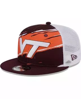 Мужская темно-бордовая кепка Virginia Tech Hokies Tear Trucker 9FIFTY Snapback New Era, красный