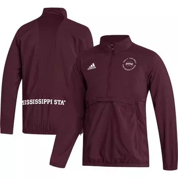 Мужская темно-бордовая куртка на молнии Mississippi State Bulldogs AEROREADY adidas