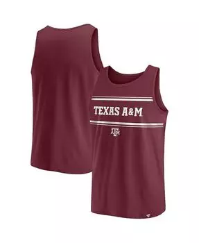 Мужская темно-бордовая майка Texas A&M Aggies в полоску с фирменным логотипом Fanatics, красный
