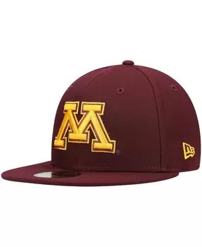 Мужская темно-бордовая приталенная шляпа с логотипом Minnesota Golden Gophers 59FIFTY New Era