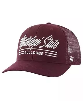 Мужская темно-бордовая регулируемая шляпа Mississippi State Bulldogs Garner Trucker '47 Brand, красный