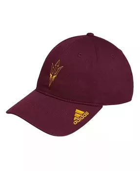 Мужская темно-бордовая регулируемая шляпа с логотипом штата Аризона Sun Devils в раздевалке Adidas, красный