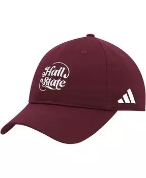Мужская темно-бордовая регулируемая шляпа с напуском Mississippi State Bulldogs adidas