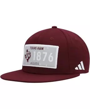 Мужская темно-бордовая шляпа Snapback Texas A&M Aggies Founded adidas