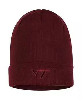 Мужская темно-бордовая вязаная шапка с манжетами в тон Virginia Tech Hokies Nike, красный