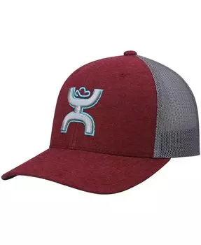 Мужская темно-бордово-серая шляпа Snapback Trucker Snapback Hooey