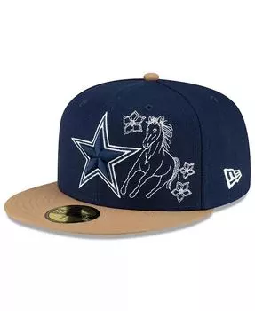 Мужская темно-коричневая/коричневая шляпа Dallas Cowboys Western 59FIFTY приталенная шляпа New Era, синий