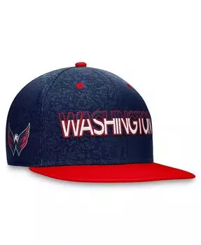 Мужская темно-красная двухцветная бейсболка Washington Capitals Authentic Pro Rink Snapback Fanatics, синий