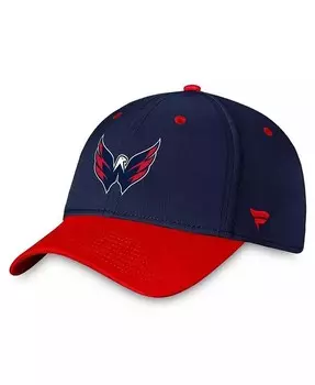 Мужская темно-красная двухцветная гибкая кепка Washington Capitals Authentic Pro Rink Fanatics, синий