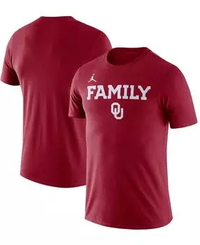 Мужская темно-красная футболка oklahoma sooners family Jordan
