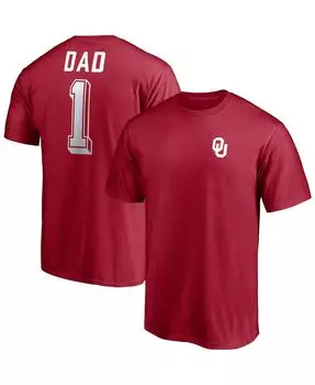 Мужская темно-красная футболка oklahoma sooners team 1 dad Fanatics