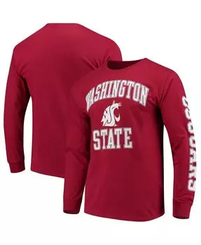 Мужская темно-красная футболка с длинным рукавом с логотипом washington state cougars Fanatics