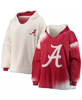 Мужская темно-красная и белая двусторонняя худи alabama crimson tide sherpa с большим логотипом и градиентом FOCO, мульти
