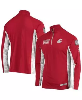 Мужская темно-красная куртка washington state cougars oht в стиле милитари appreciation snow cruise raglan с молнией 1/4 Colosseum