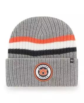 Мужская темно-рыжая вязаная шапка с манжетами Highline Tigers '47 Brand, серый
