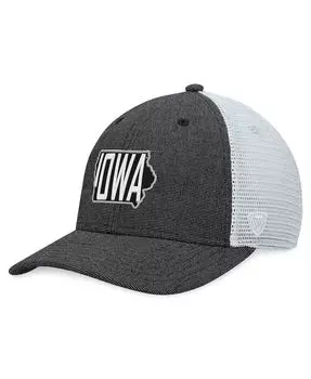 Мужская темно-серая, белая кепка Iowa Hawkeyes Townhall Trucker Snapback Top of the World