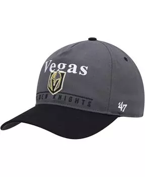 Мужская темно-серая черная кепка с регулируемой застежкой Vegas Golden Knights Super Hitch '47 Brand