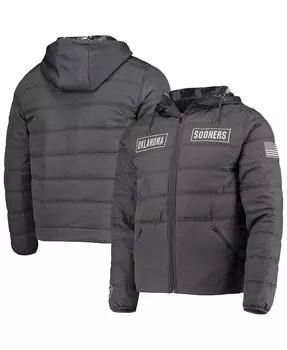 Мужская темно-серая дутая куртка oklahoma sooners oht в стиле милитари с цифровым камуфляжным рисунком Colosseum, мульти