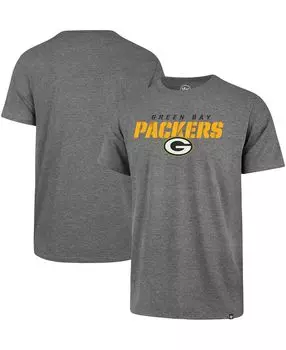 Мужская темно-серая футболка green bay packers traction super rival с меланжевой отделкой '47 Brand, мульти