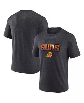 Мужская темно-серая футболка Phoenix Suns Hometown Originals Announcer Tri-Blend Fanatics, серый