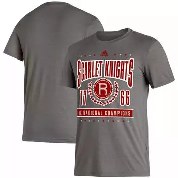 Мужская темно-серая футболка Rutgers Scarlet Knights 1X National Champions Reminisce adidas
