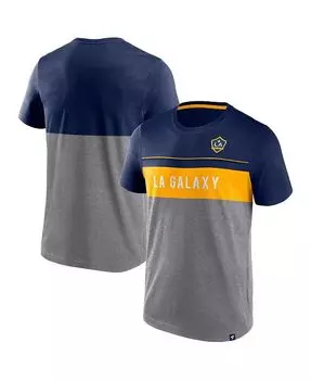 Мужская темно-серая футболка с фирменным логотипом LA Galaxy Striking Distance Fanatics, синий