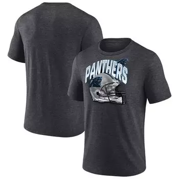 Мужская темно-серая футболка с логотипом Carolina Panthers End Round Tri-Blend Fanatics