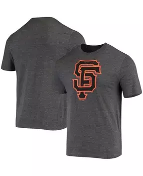 Мужская темно-серая футболка san francisco giants weathered с официальным логотипом tri-blend Fanatics, мульти