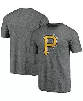 Мужская темно-серая футболка Tri-Blend с официальным логотипом Pittsburgh Pirates Weathered Fanatics, серый