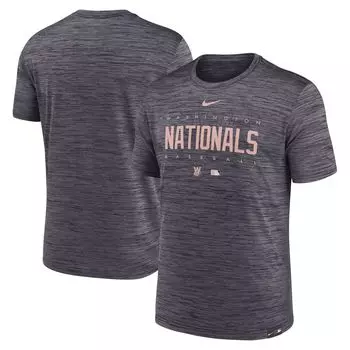 Мужская темно-серая футболка Washington Nationals City Connect Velocity Practice Performance Nike