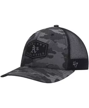 Мужская темно-серая кепка Oakland Athletics в тон с камуфляжным принтом Convoy Trucker Snapback '47 '47 Brand