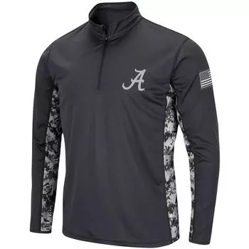 Мужская темно-серая куртка Alabama Crimson Tide OHT Military Appreciation Digi Camo с молнией четверть четверти Colosseum